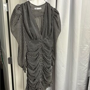 Zara Black and White Patterned Dress sz S